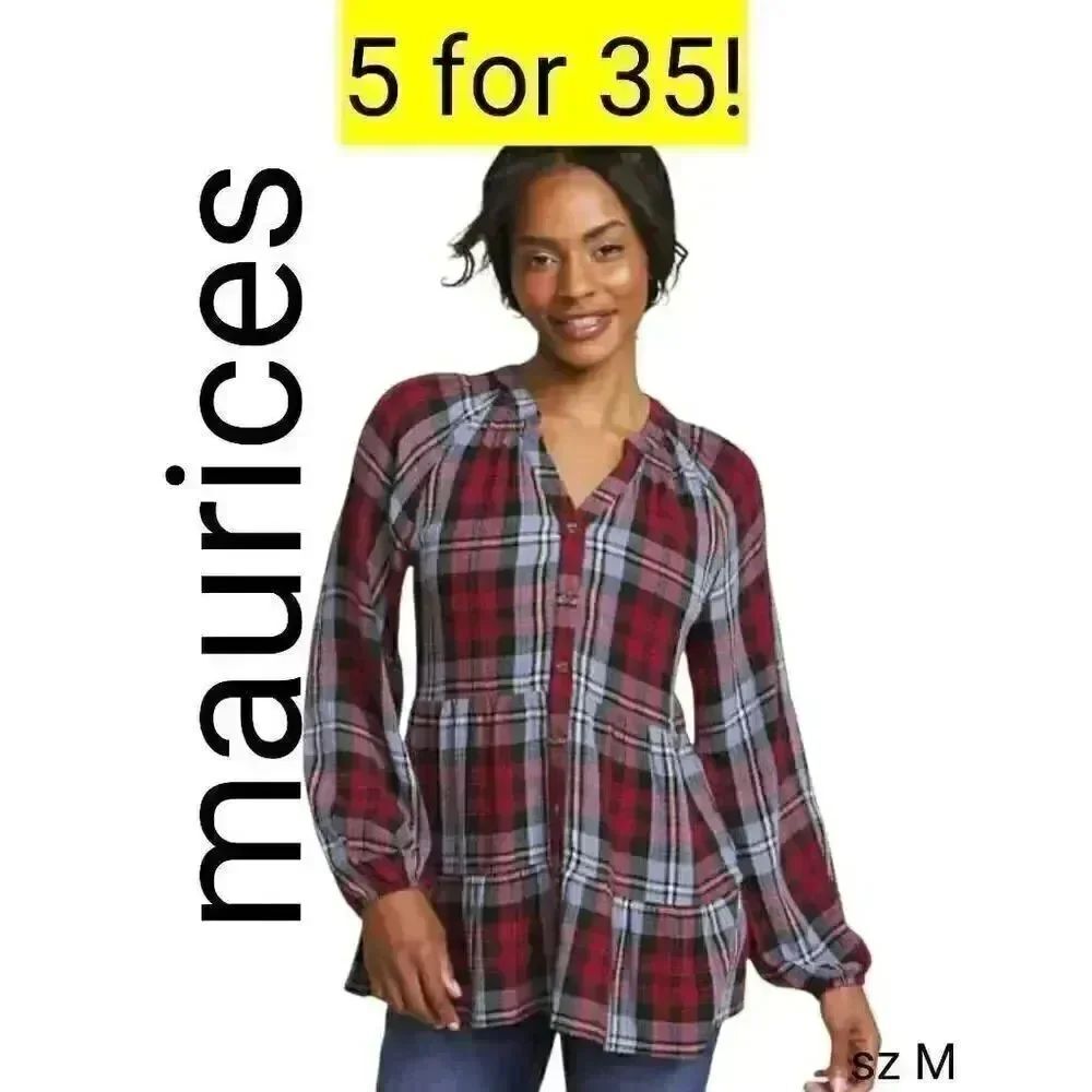 Maurices Whimsical Red Plaid Country Western Mini Dress On Sale 5 for 35!